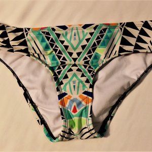 Apt. 9 Bikini Bottoms, Teal Geometric Pattern